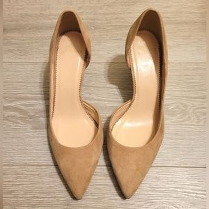 J. Crew | Beige | Suede | Pointed-Toe | D'Orsay Pump | Size 7